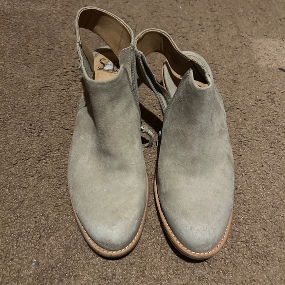 Sofft Slingback gray suede block heel sz 8 - Picture 3 of 4